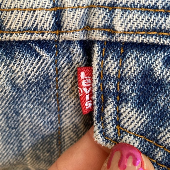 VINTAGE 1990 Levis Jean Jacket Sz Large/44L Distressed Big E Distressed Pockets - Picture 7 of 14